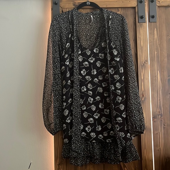 Free People Dress Set With Neck Tie - Picture 1 of 4